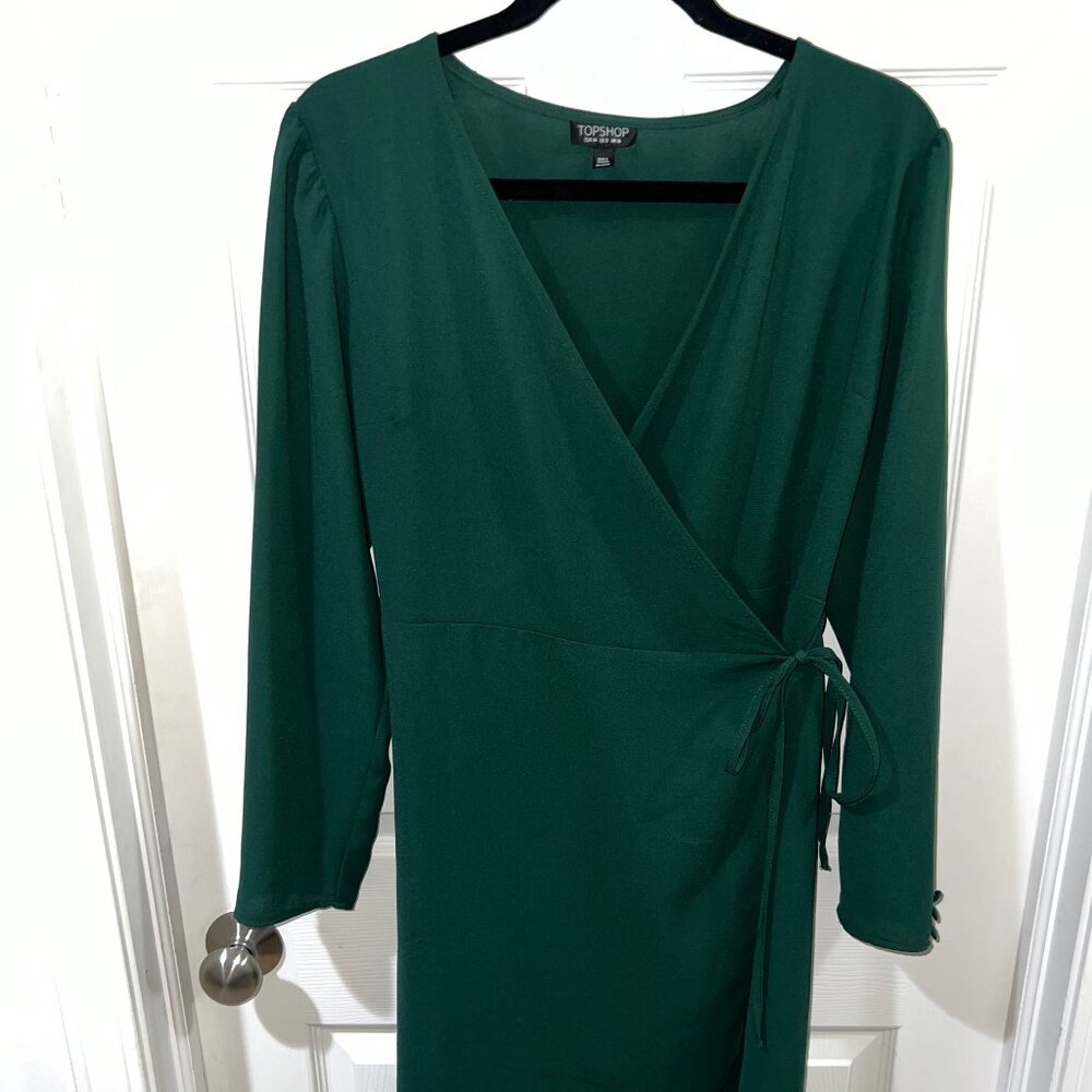 Topshop - Green Wrap Dress (US 12)